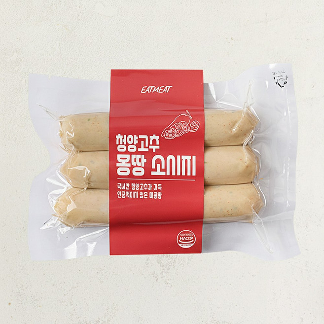 잇밋 청양고추 몽땅 소시지 수제소시지 아질산나트륨 전분 보존료 무첨가, 3개, 190g