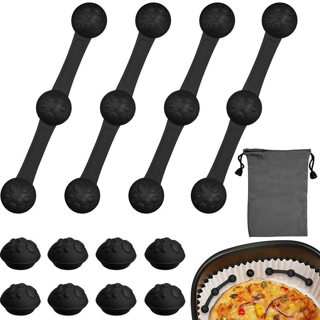 4개 세트 마그네틱 실리콘 버클 에어프라이어용 고정용 실리콘 자석 에어프라이어용 마그네틱 실리콘 버클 세트, 1개