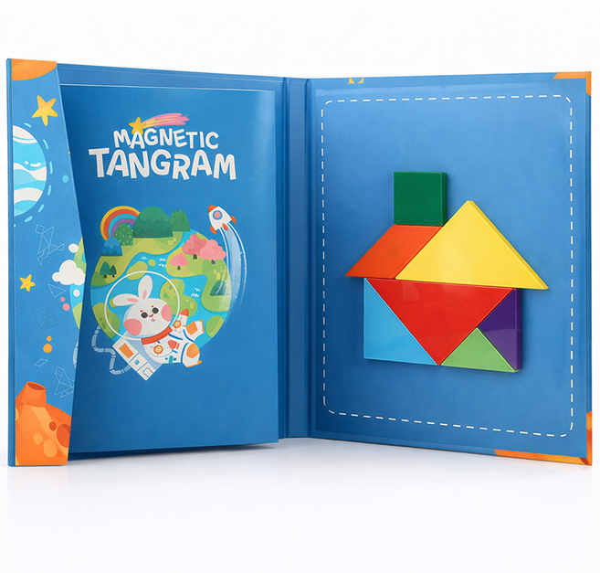 탱그램 ABS칠교자석놀이 4가지 디자인 EQ IQ 치매예방 도형놀이 탱그램 수학놀이 도안놀이, 옵션1번일러스트파랑, 1개