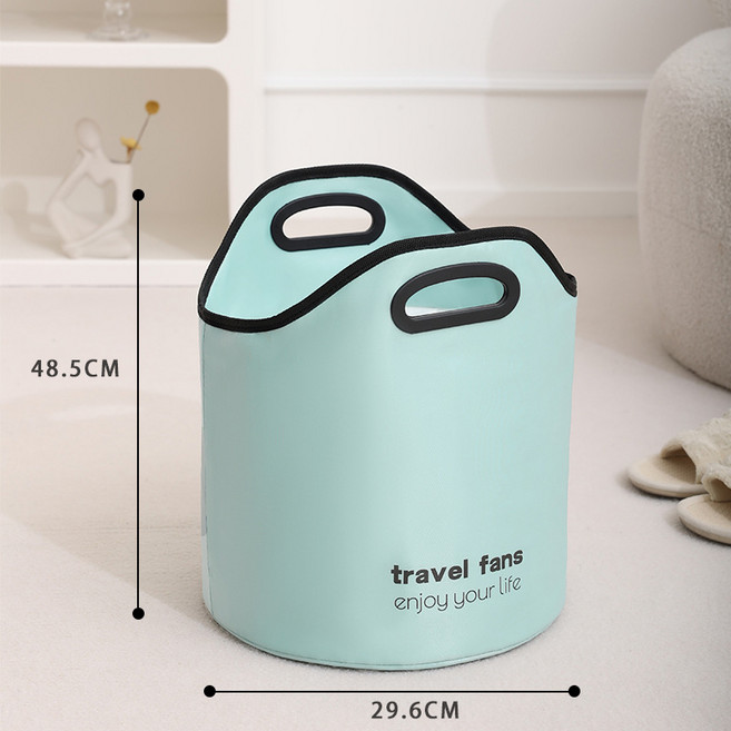 可摺疊泡腳桶家用旅行便攜足浴盆成人加高保溫防漏洗腳桶, 1個, 藍色小號:如圖