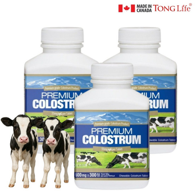 뉴질랜드 직수입 통라이프 프리미엄 초유 타블렛 씹어먹는 단백질 igG, 3개, 300정