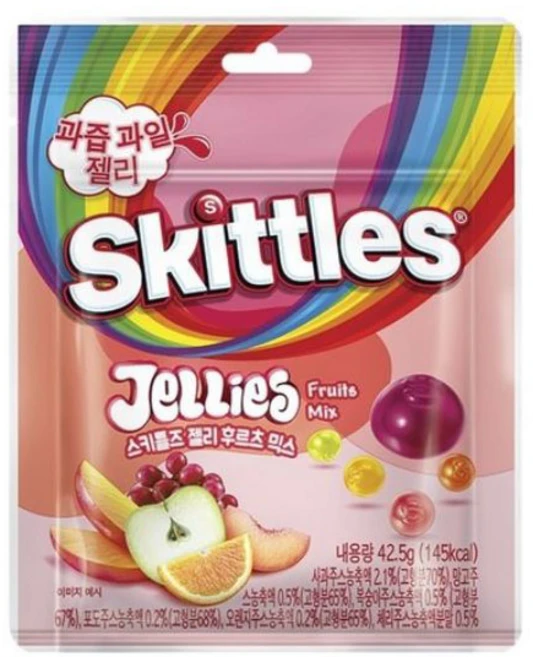 스키틀즈 과즙 과일 젤리 후르츠 믹스, 42.5g, 12개 - 쿠팡