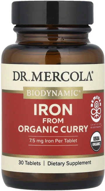 Dr. Mercola Biodynamic® 유기농 커리에서 추출한 철분 30정, DrMercolaBiodynamic유기농커리에서추출한철, 1개 - 쿠팡