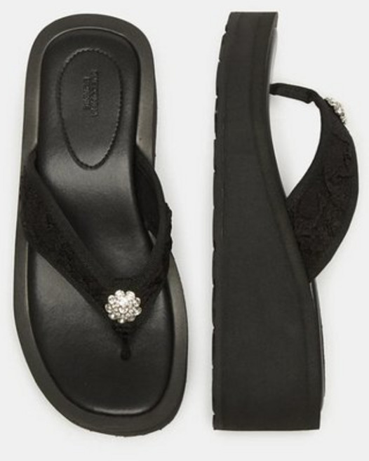2위 - 국내 정품 슈콤마보니 Jewelry platform flip-flop(black) DG2AM26017BLK