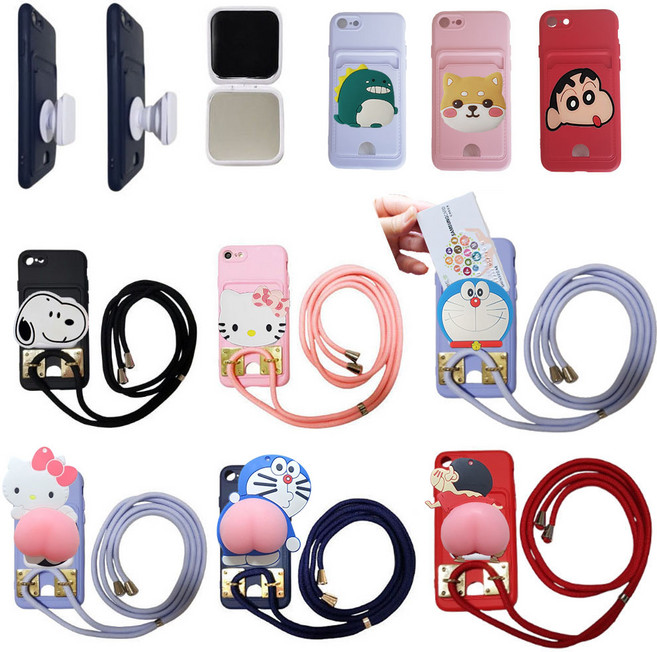 갤럭시 A24 SM-A245N (뉴스트랩u) 목걸이 크로스백 거울 미러 스마트톡 카드 수납 실리콘 폰커버 미러톡 거울톡 거치대 스트랩 핸드폰줄 핸드폰 케이스 드웨썬hee