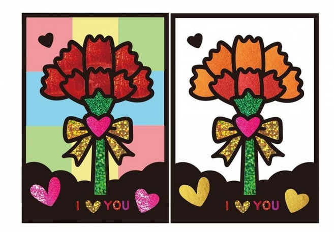 포일샌드아트 카네이션 어버이날 스승의날 diy 만들기 키트 교구 단체 부모님 선물, 단품