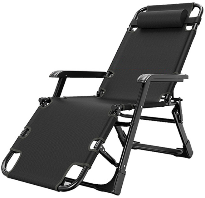 好的家居 牛津布方管躺椅, 【加寬型方管】, 黑色