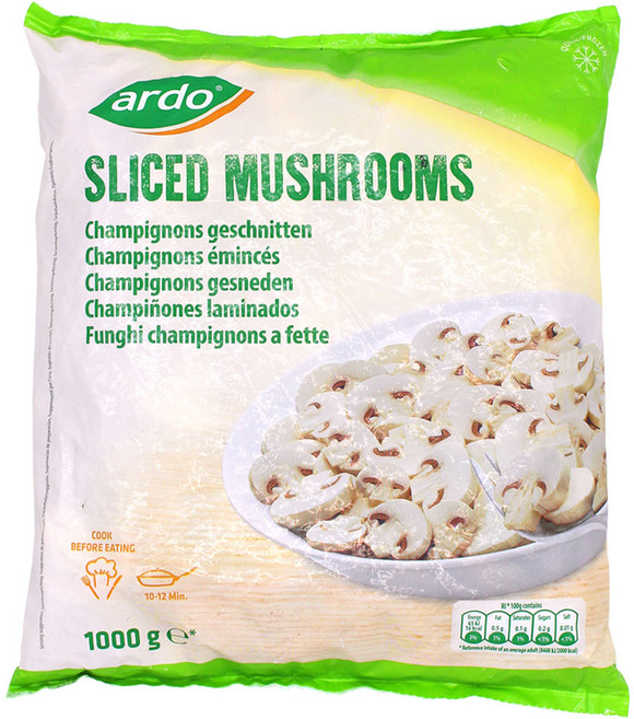 냉동 양송이슬라이스 1kg 아르도, 단품, 1개