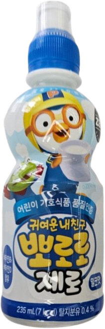 팔도 뽀로로 제로 밀크맛 유아음료, 11개, 235ml
