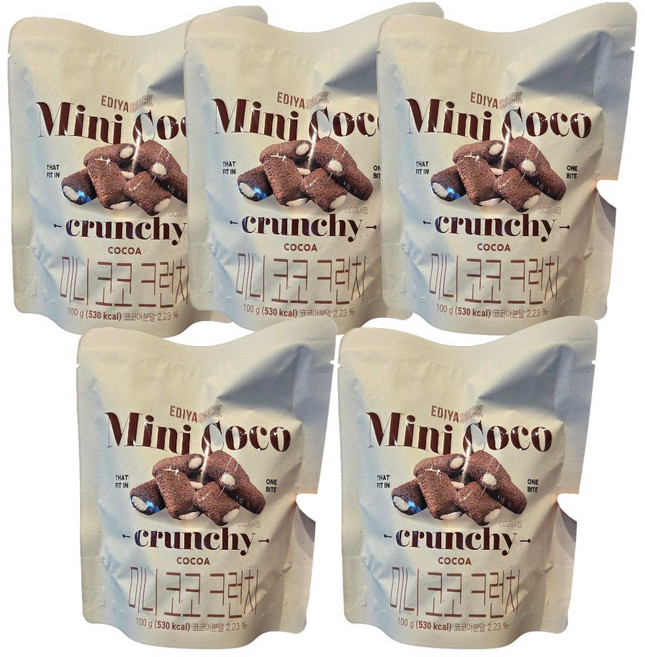 이디야 미니코코크런치 코코아맛, 5개, 100g