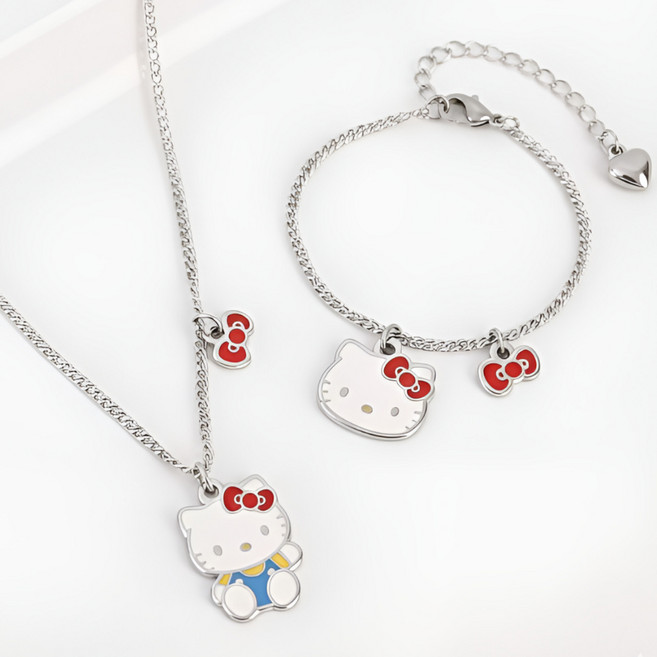 산리오 정품 여아 목걸이 팔찌 세트 어린이 캐릭터 쥬얼리