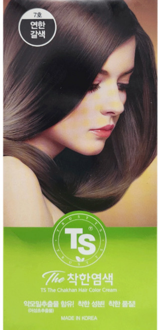 TS 더착한 염색 파우치형 120g, 3개, 07호 연한갈색