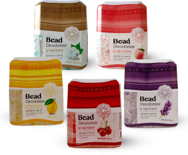 해피룸 비드 방향제 200g 레몬향 5개 세트, 레몬