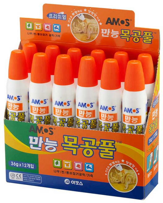 아모스 만능 목공풀, 36g 12개