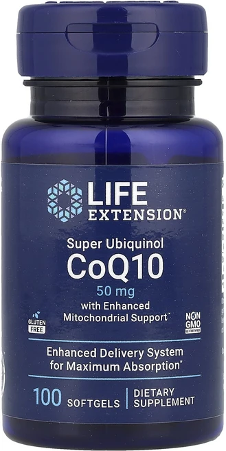 Life Extension 미토콘드리아 지원이 향상된 슈퍼 유비퀴놀 코엔자임 50 mg 100 소프트젤, LifeExtension미토콘드리아지원이향상된슈퍼유비퀴, 1개, 100정 - 쿠팡