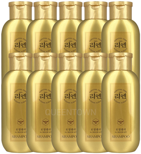 리엔 로열젤리 샴푸 200ml 골드 휴대용 모근영양강화 모근 두피 헤어, 10개