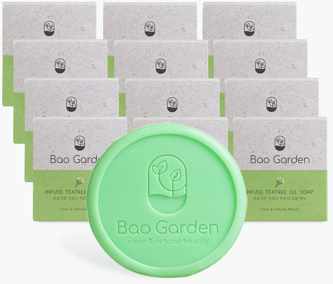 바오가든 인퓨즈 티트리 오일 세안 비누, 100g, 12개입