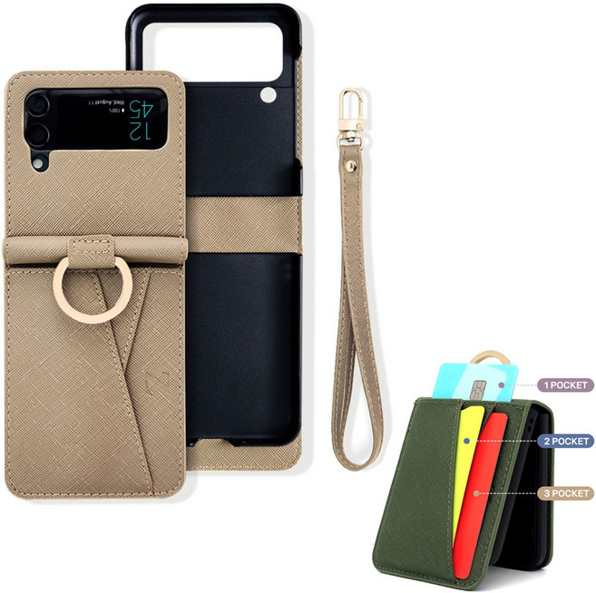 카드수납 링 스트랩 가죽케이스 갤럭시Z플립3