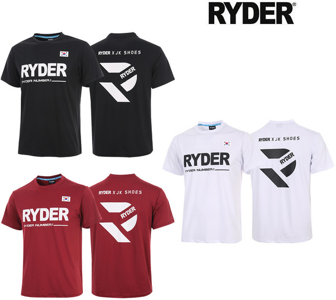 라이더 배드민턴 태극 티셔츠 반팔 상의 블랙 화이트 와인 2024JKR-1 2025JKR-2 3