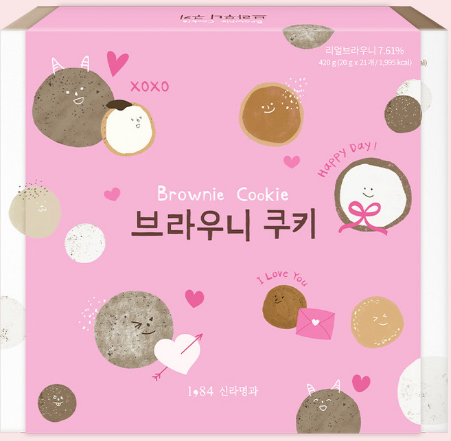 신라명과 브라우니쿠키세트 선물용 쇼핑백 증정, 1세트, 420g