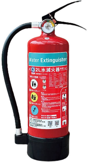 忠嘉牌 2L 水滅火器 台灣製造 消防署認可 ABC類火災均適用, 1個