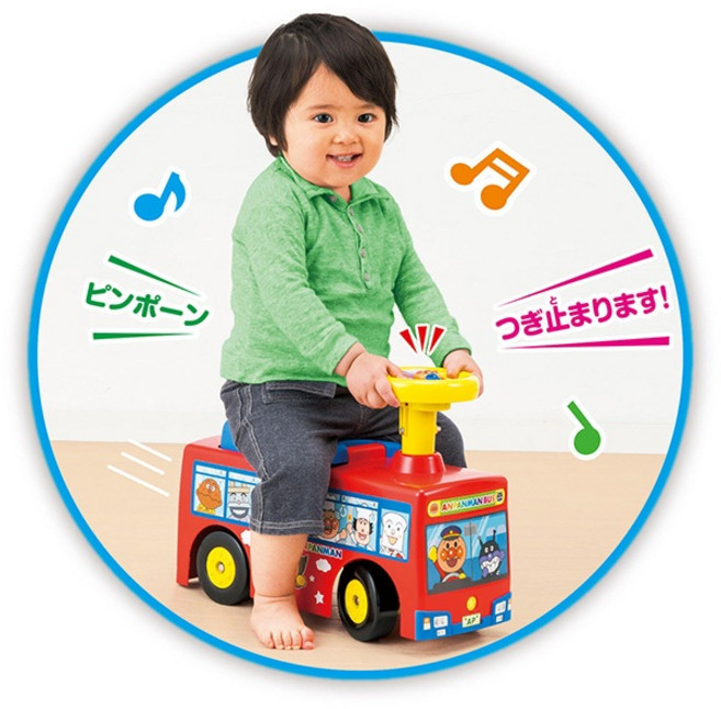 Anpanman 麵包超人 音樂滑步車 玩具 公車造型 學步車, 1個