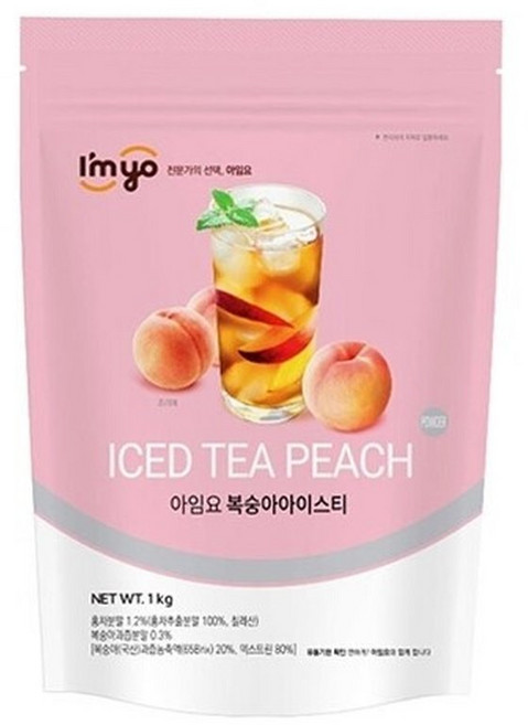 아임요 복숭아 아이스티 1kg 카페 음료 디저트 재료, 1000g, 1개