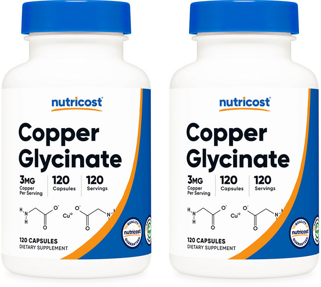 뉴트리코스트 구리 글리시네이트 3mg, 2개, 120정