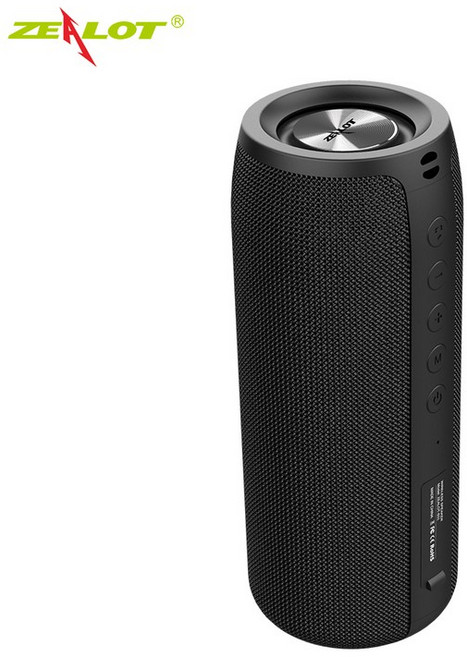 Zealot -S51 무선 스피커 실외 휴대용 서브우퍼 방수 IPX 5 듀얼 페어링 1800mAh, 01 Black, 01 스피커