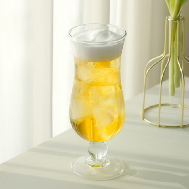 예쁜유리컵 맥주 컵 글라스 투명 유리 450ml 음료수 청량, 1개, wa 웨이브휴 맥주컵 450ml