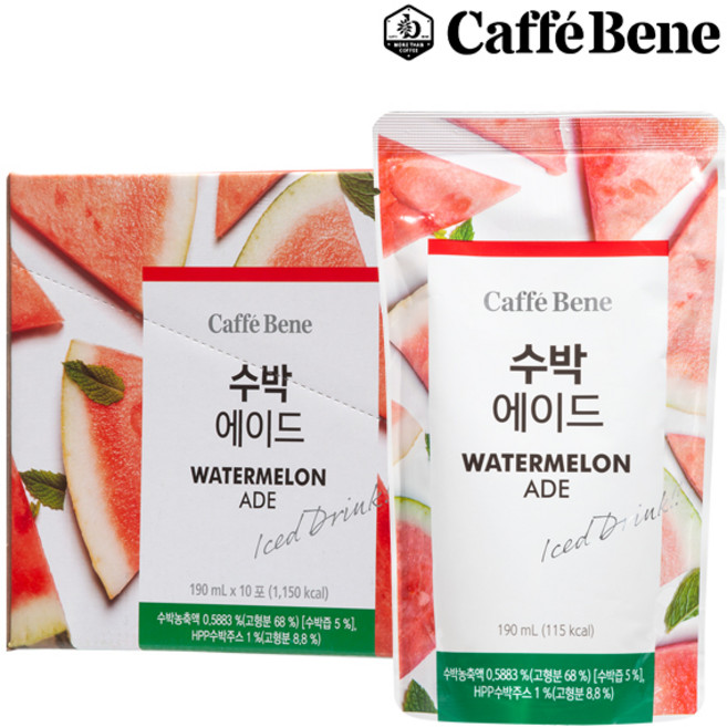 카페베네 수박에이드, 190ml, 20개