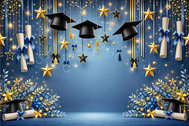 2026 졸업 현수막 입체스타일 졸업배경 대형 초대형 졸업현수막 무료문구 무료디자인 가능 빠른 배송, 라이트블루 졸업