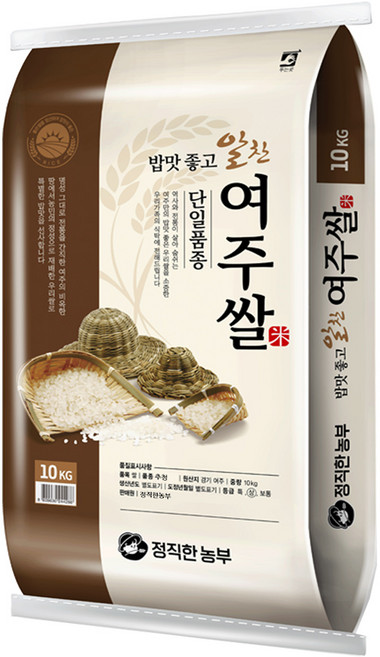 정직한농부 경기 여주쌀 10kg / 상등급 안전박스포장, 1개