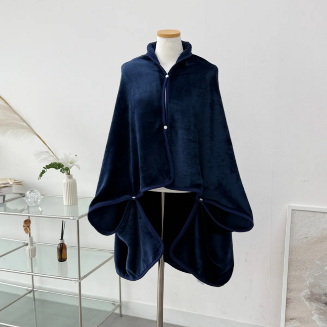 유주리빙 극세사 똑딱이 대형 입는 담요