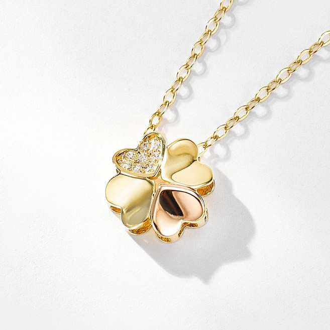 준쥬얼리 14K/18K 하트클로버 45cm(42영고리) 체인 목걸이