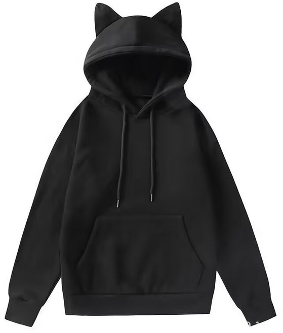 귀여운 고양이귀 후드 플리스 집업 스트릿 힙합 가을 유니섹스 맨투맨
