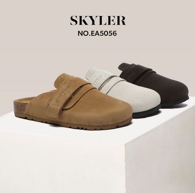 EVERAU 魔鬼氈軟木半拖鞋 穆勒鞋, 沙色 39, 沙色, 39