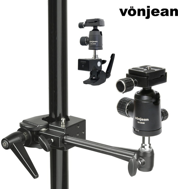 본젠 KM-892 조명 카메라 익스텐션암 연장봉 KIT (액션캠 프로젝터 개인방송 스튜디오 사진영상 촬영장비), 1세트, KM-892 + KM-191G + VD-284M, KM-892 클램프암 + VD-284M 카메라 볼헤드