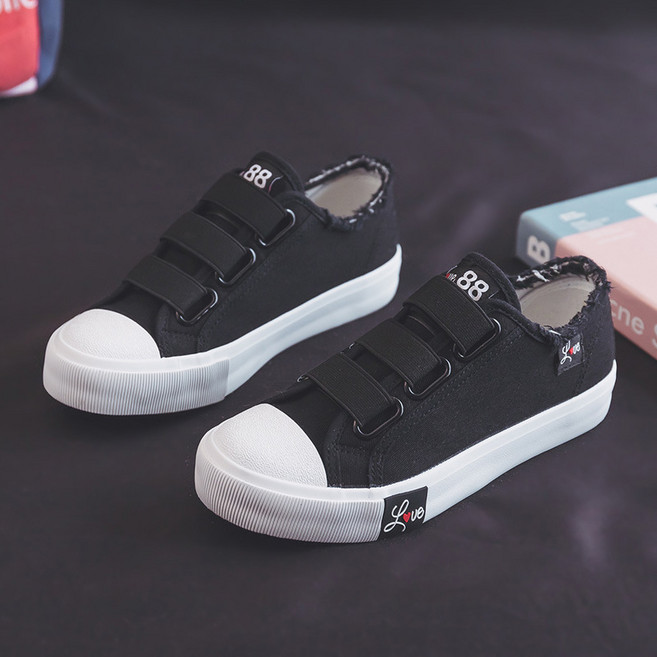 여성 캔버스화 벨크로 스니커즈 데일리화 가벼운 운동화