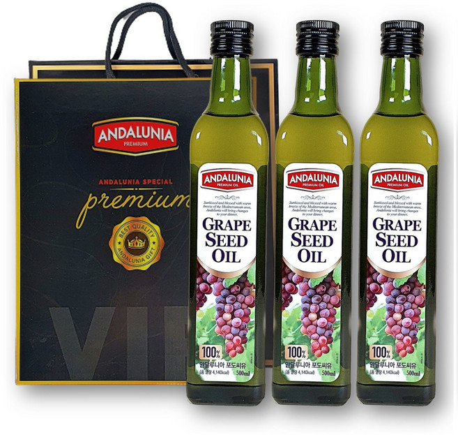 안달루니아 포도씨유 선물세트, 500ml, 3개