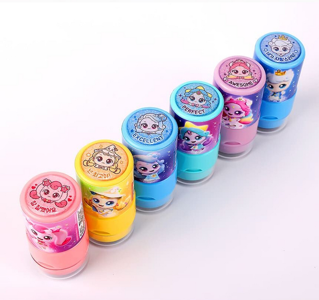 문구보따리 티니핑 도장 스탬프 칭찬도장 티니핑칭찬, 6개, 혼합색상