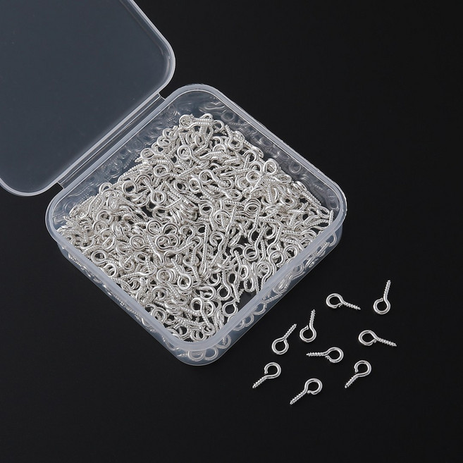 악세사리 부자재 키링부자재 1칸, 실버 나사형 구자핀 300p, 1개