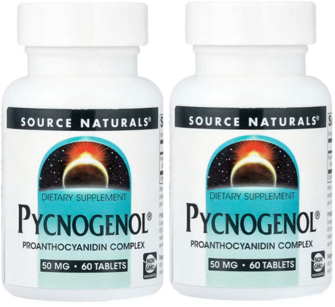 Source Naturals 소스 내추럴스 피크노제놀 50mg 60정 2팩, 2개
