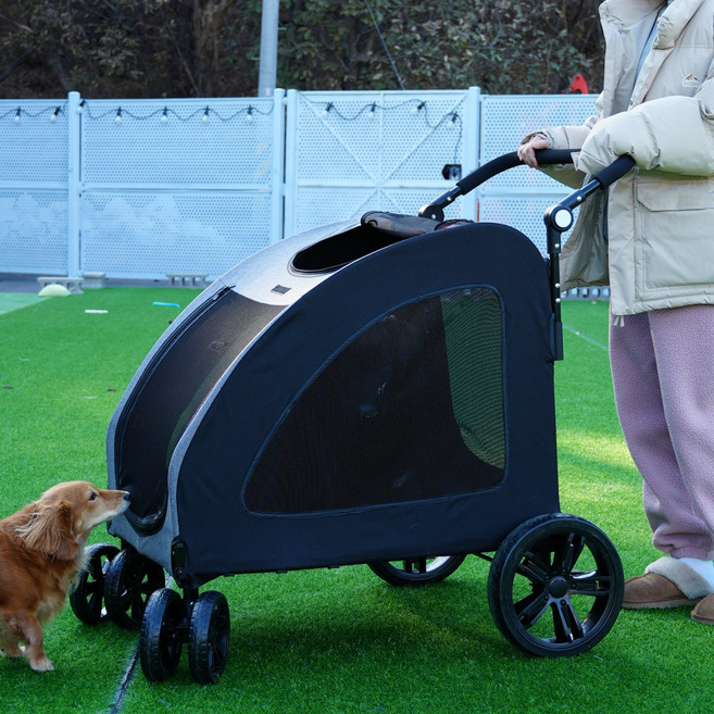 다퍼남 대형견 유모차 펫카트, 블랙