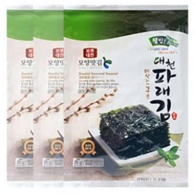 5매*10봉 대천 모양맛김 바삭하게 구운 대천파래김전장김, 10개, 1g