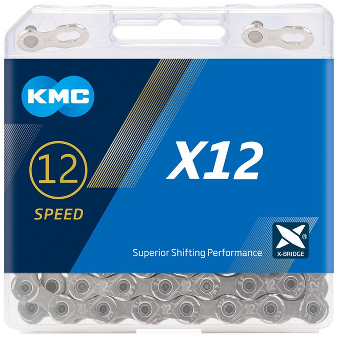 KMC X8 X9 X10 X11 X12 Ti-N 골드 체인 mtb 도로 자전거 8s 9s 10s 11s SRAM/Campagnolo 변속기 시스템 용 12 단 체인, X12 실버, 1개