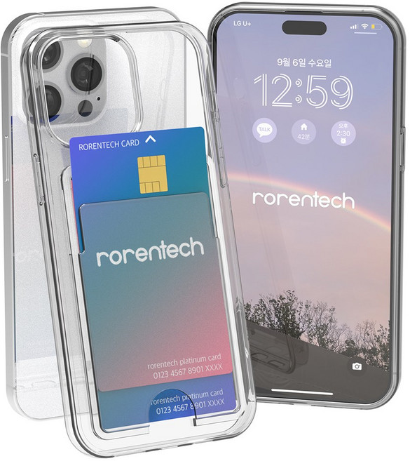 로랜텍 아클라 아이폰 카드 2장 수납 휴대폰 케이스