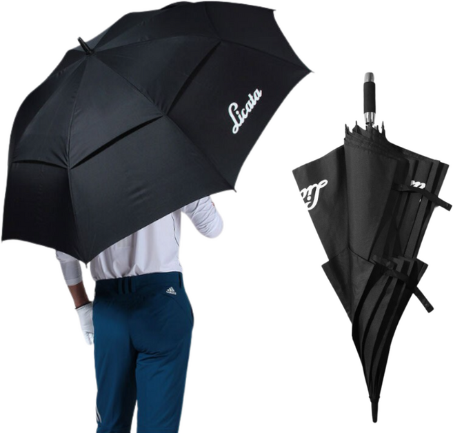 리카타 스콜 브레이크 경량 골프우산 방수 가벼운 튼튼한 이중구조 장우산, 블랙, 1개