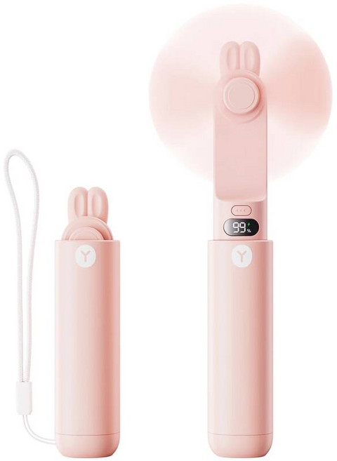 넥 밴드 목걸이 선풍기 미니 휴대용 소형 포켓 충전식 접이식 USB 개인 핸드 2000mAh, Pink, 3) Pink