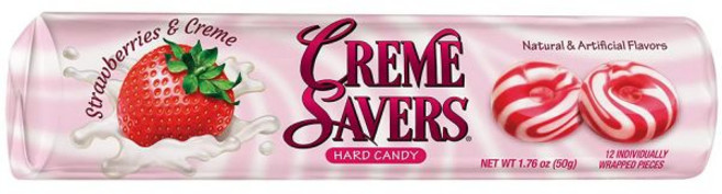 Crème Savers 과일 후루츠 크림 세이버스 딸기와 하드 캔디 신선한 풍부한 크림의 맛 아이코닉 캔디가 선사하는 클래식 6.25온스 가방, 1개, 50g